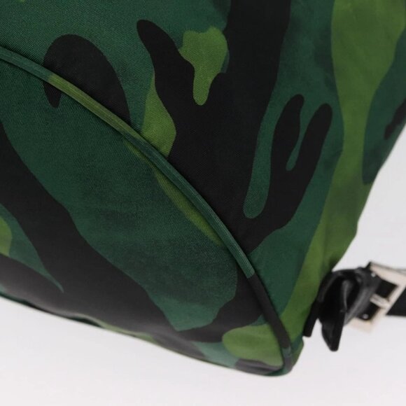 PRADA Backpack Nylon Green Silver Auth 158946V main image 6